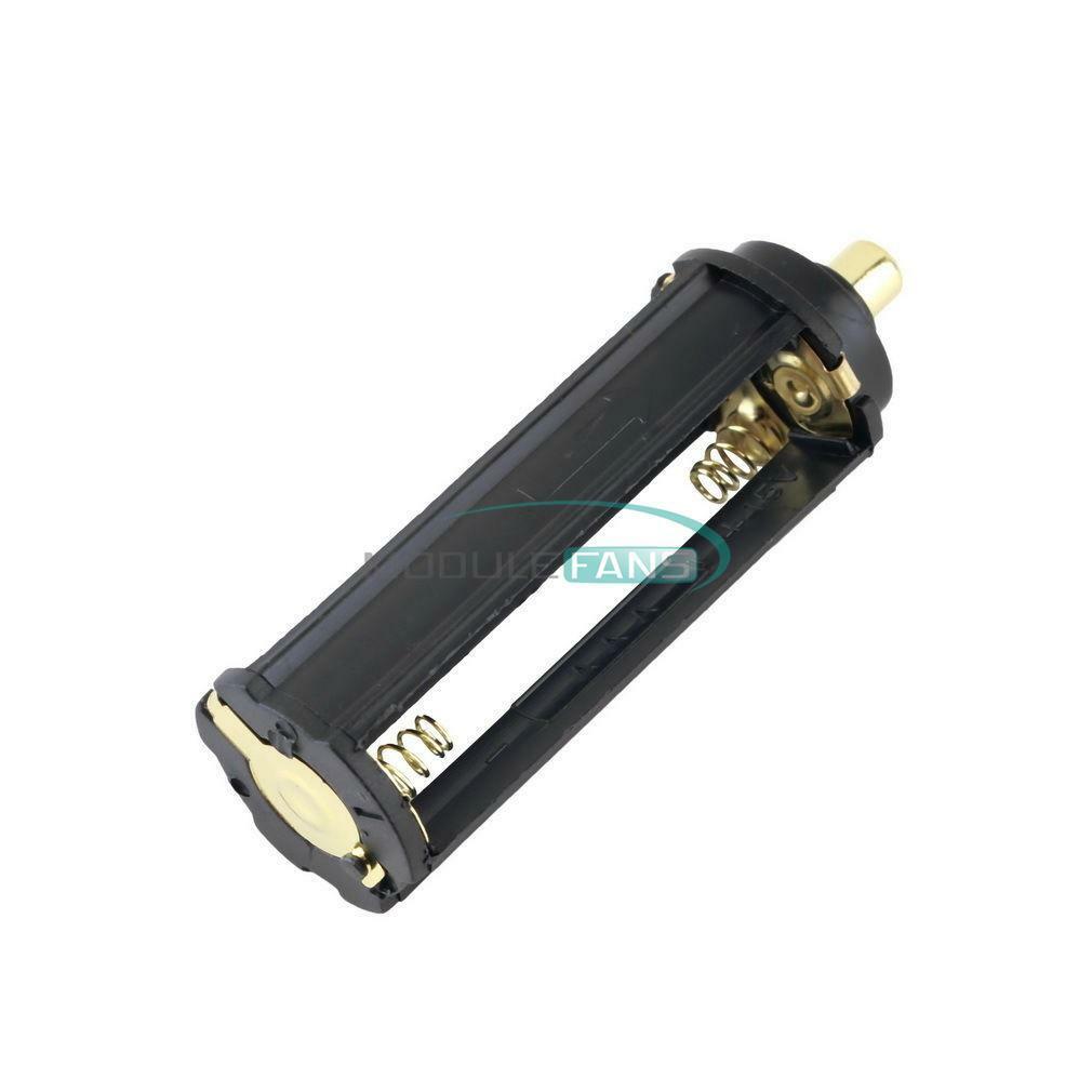 2PCS Black Cylindrical 3AAA Plastic Battery Holder Case Box For Flashlight Lamp
