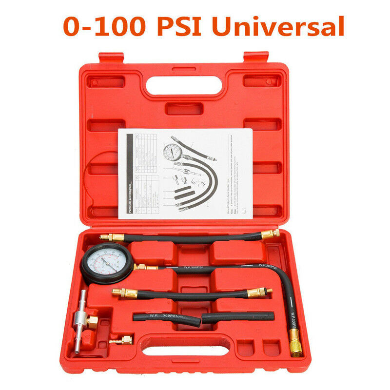 0-100PSI 0-7 bar Fuel Injection Pump Injector Tester Petrol Test Pressure Gauge
