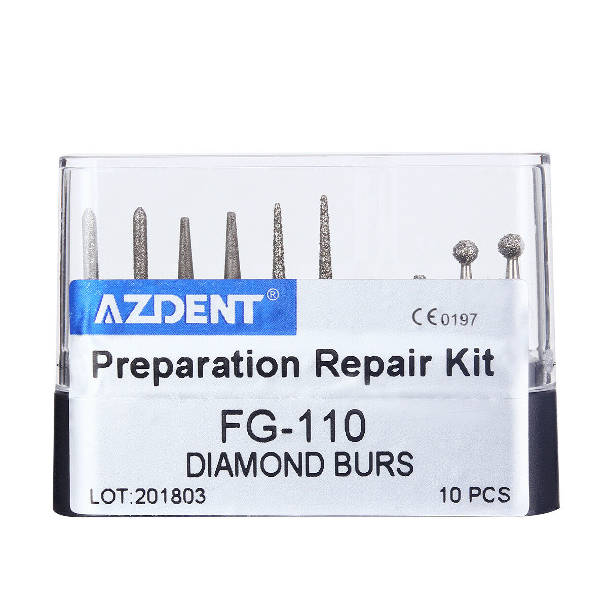 100 X AZDENT Dental Diamond Burs Set FG-110 Preparation Repair Kit for Handpiece