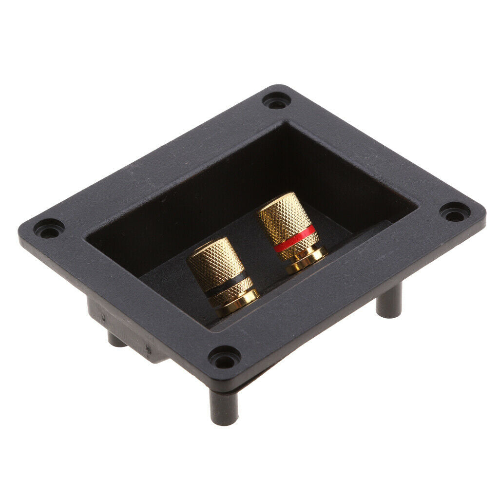 Car Stereo 2 Way Speaker Box Terminal Square Spring Cup Connectors Black