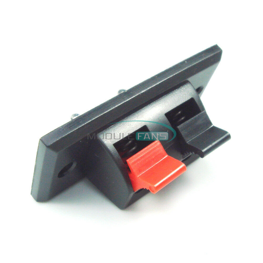 5PCS 2 Way Stereo Speaker Terminal Strip Push Connector Plate Block 2 pin