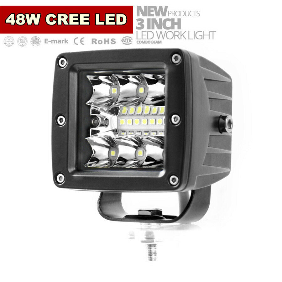 -XN3Inch 48W LED Car Off-Road Bumper Reverse Lamp Combo LDE Work Light 9600LM