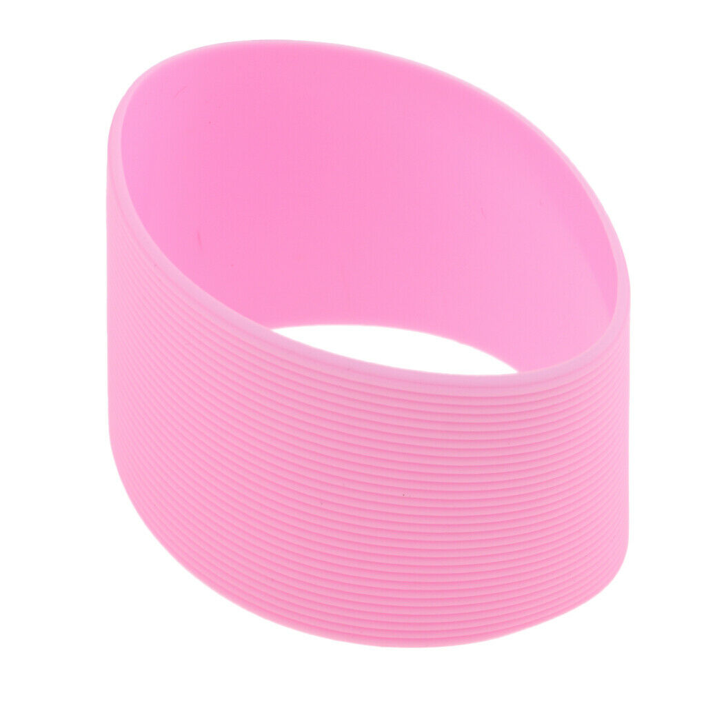 Outdoor Silicone Round Non-slip Water Bottle Mug Cup Sleeve Cover pink