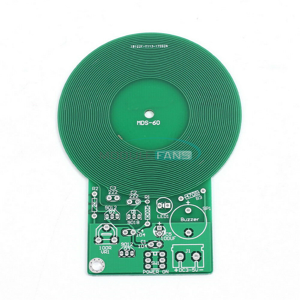 Electronic Metal Detector 3V-5V 60mm Non-contact Sensor DIY Kit+Battery Box 3xAA