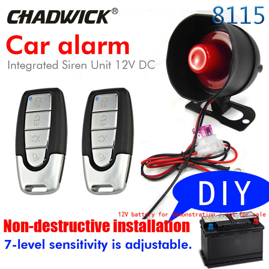 Universal Car Alarm Security System Anti-Theft Burglar with 2 Remote Control