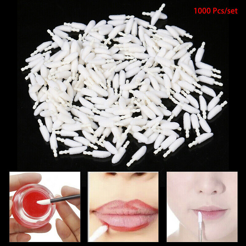 1000 Pieces Disposable Lip Brush Cotton Head For Lipstick Stick Makeup Tools XC