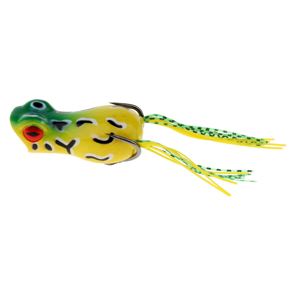 Topwater Frog Fishing Lure Soft Artificial Crankbaits Hook Baits Green C