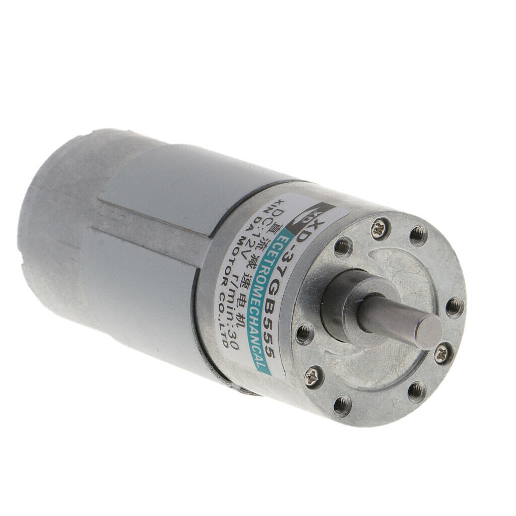 XD-37GB555 DC Motor 12V 15W 30RPM Gear Motor CW/CCW Brushed Geared Motor