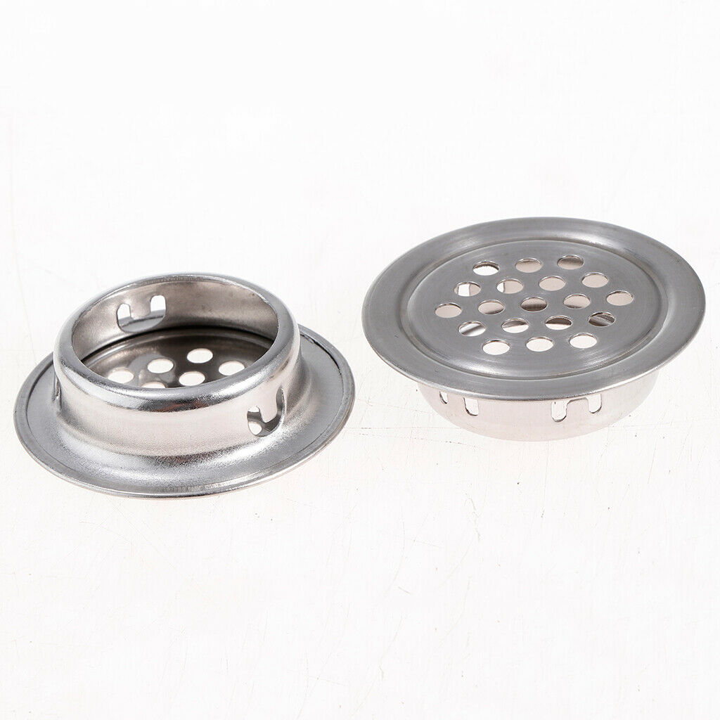 10Pcs Stainless Steel Air Vent Louver Cover Air Fresh for Cabinet-29mm
