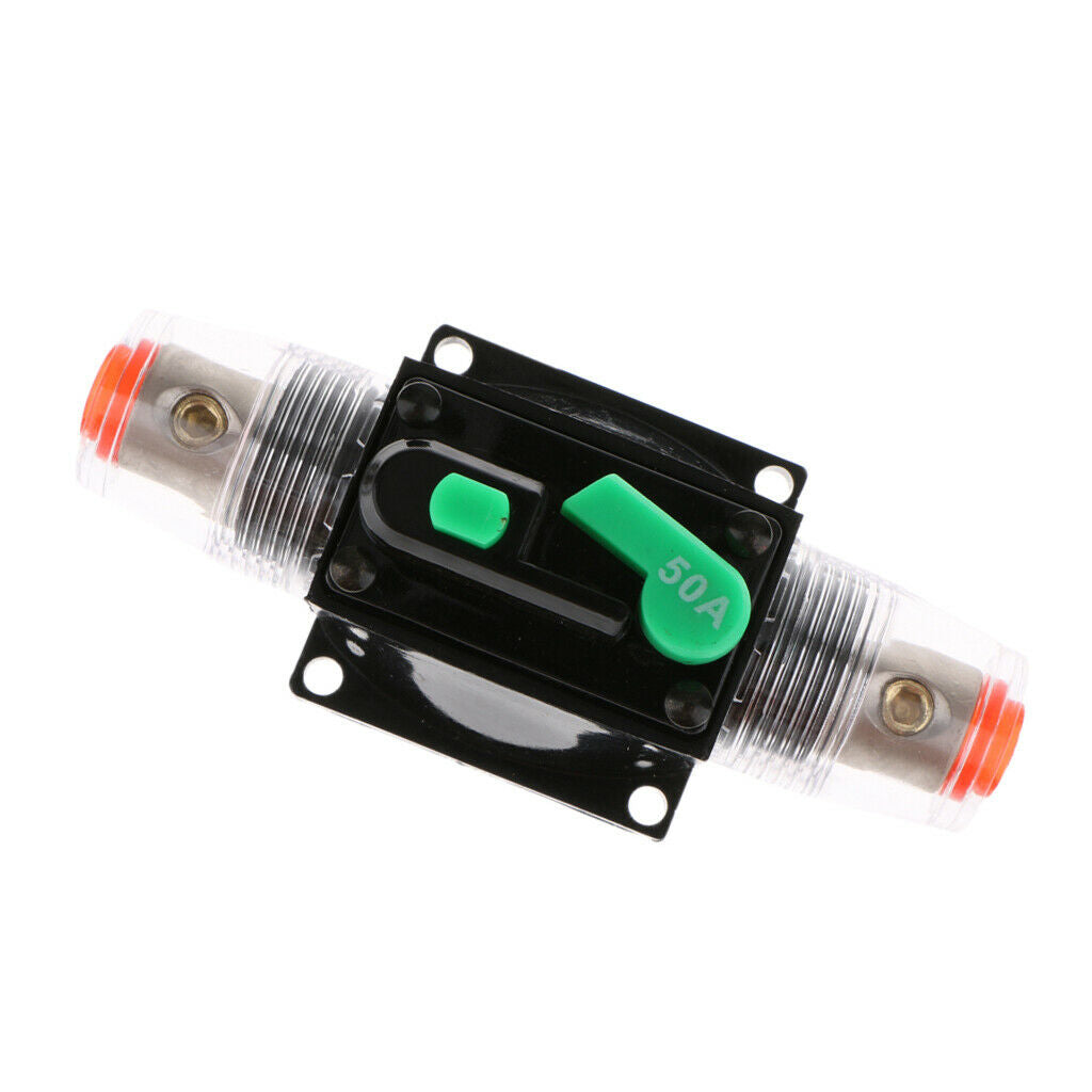 Waterproof 50A Circuit Breaker Reset Fuse Holder Inline Fuse For Auto Car Marine