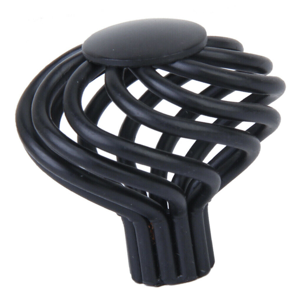 25x Black Spiral Cage Shape Wardrobe Cabinet Cupboard Drawer Pull Handles Knob