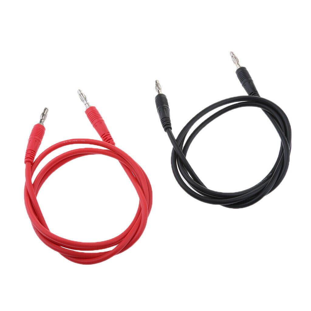 2pcs Test Lead Banana Plug Male Stackable to Banana Plug 39''