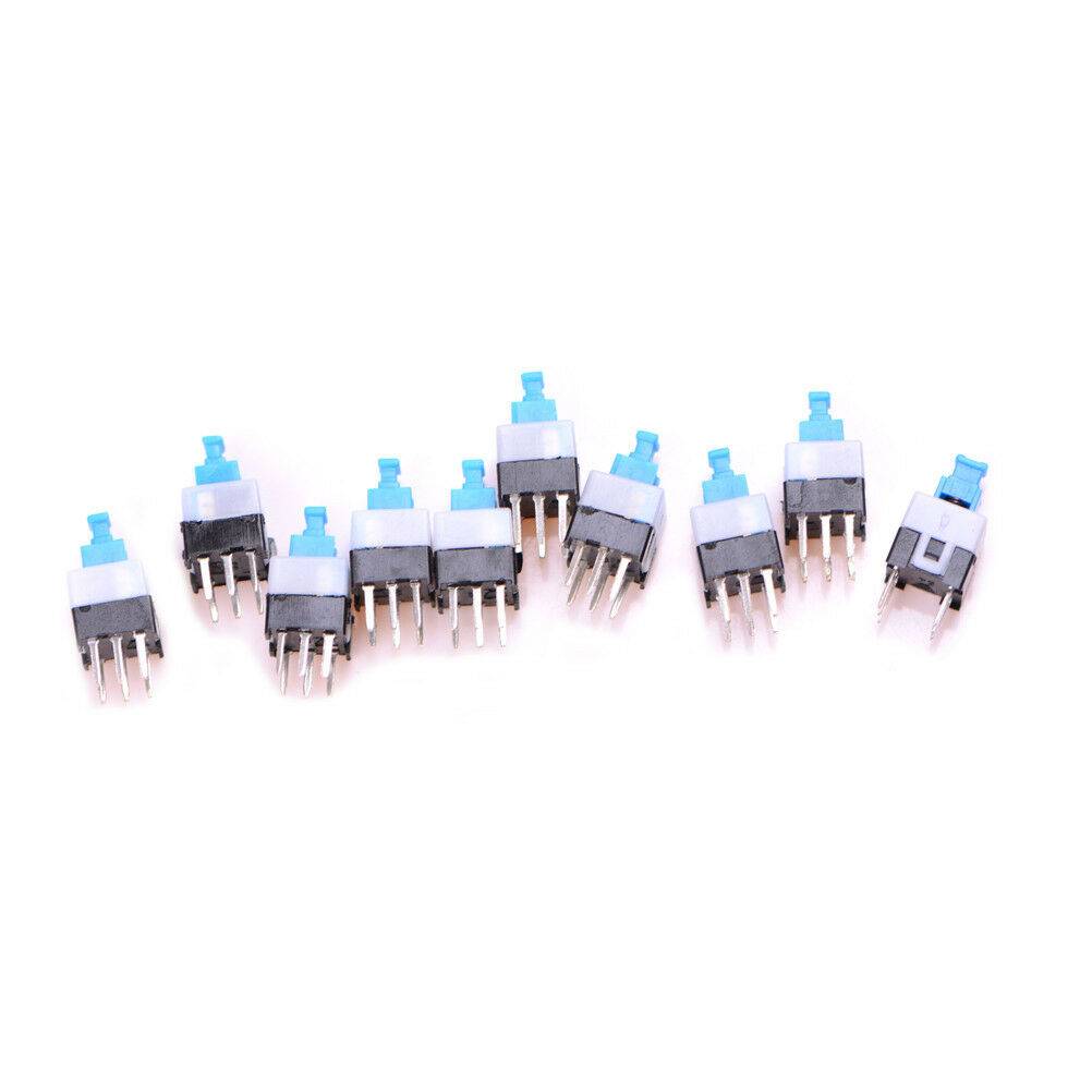 10pcs 7*7mm 6Pin Push Tactile Power Micro Switch Self lock On/Off A Lt