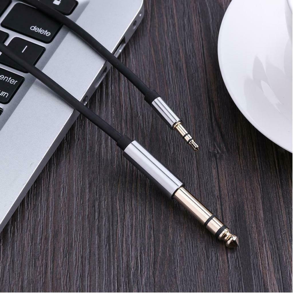 1.5m 3.5mm 1/8" Male To 6.35mm 1/4" Male Stereo Audio Cable +2 Adapter