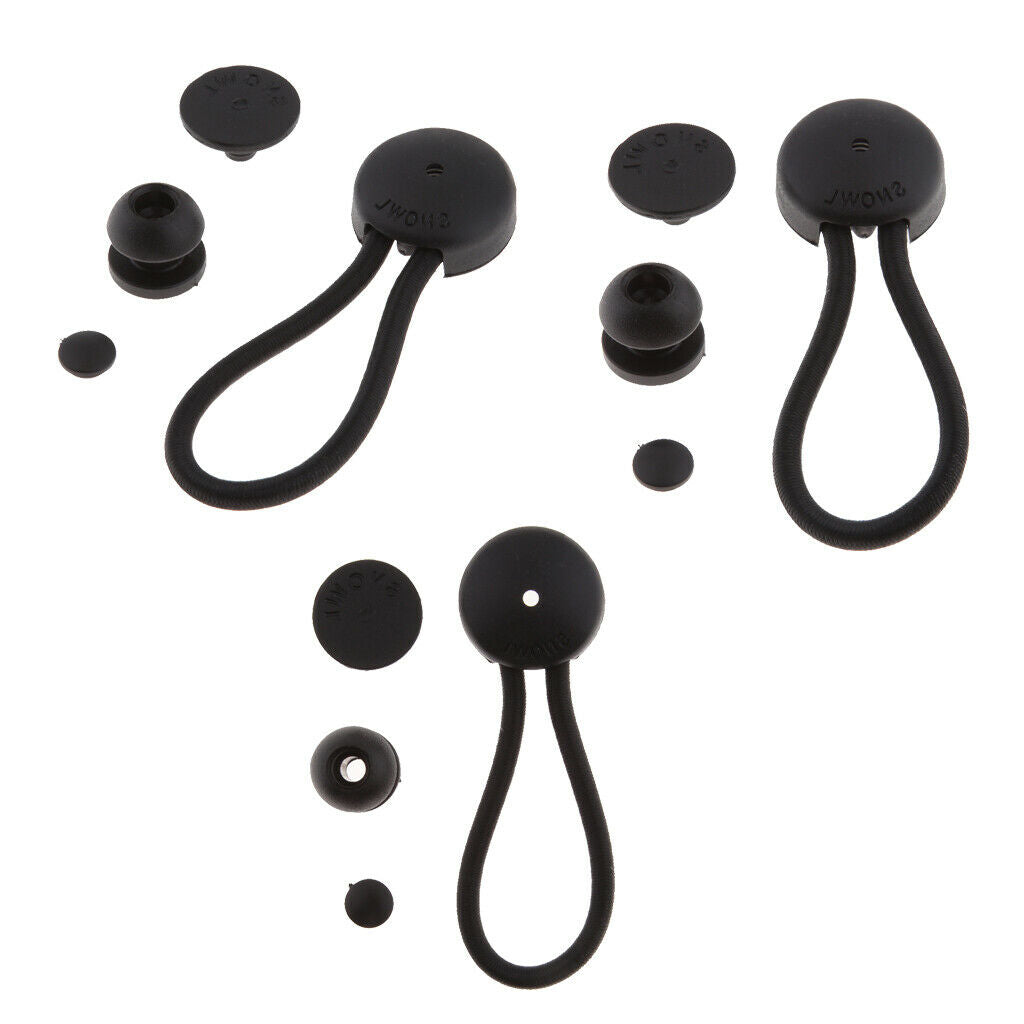 (3-Pack) Bungee Hook Tie Rope - Elastic Stretch Cord Straps Kit