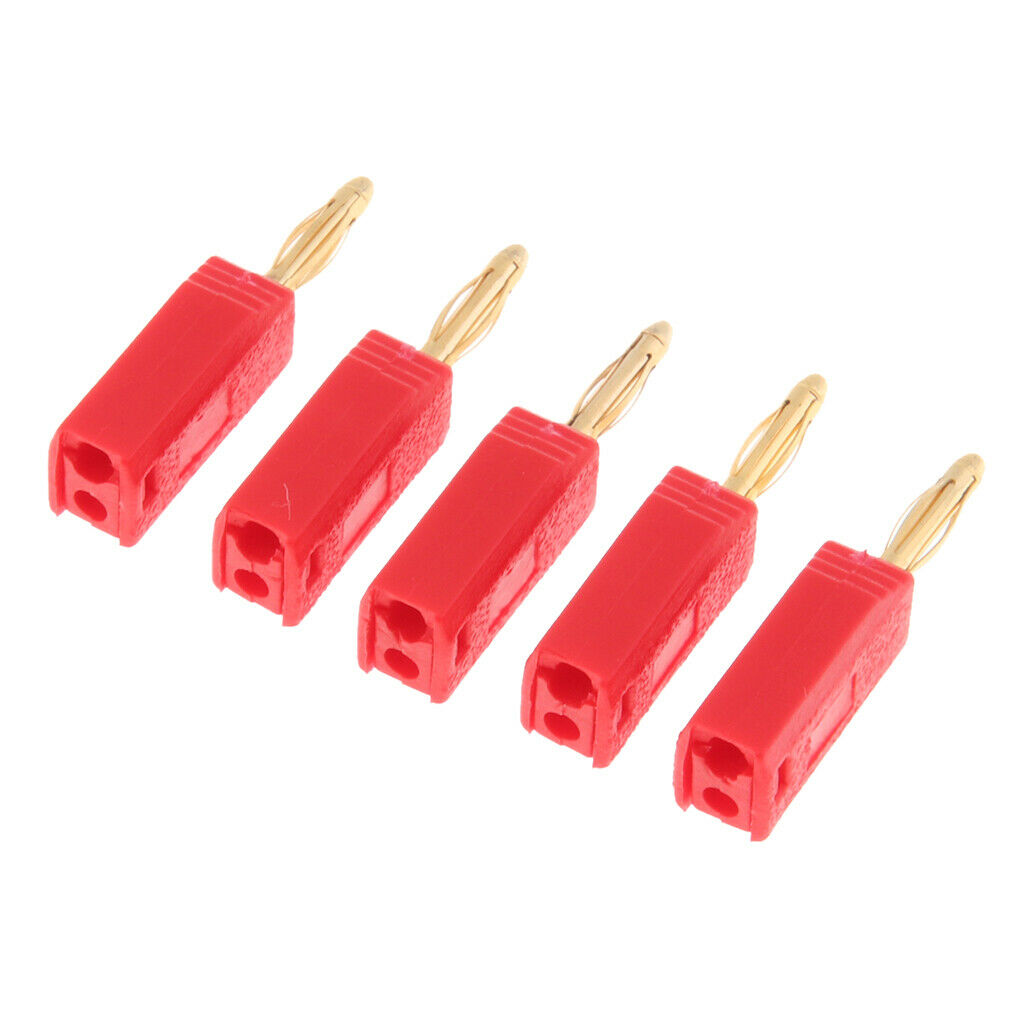5Pieces 2mm Banana Plug For Test Probes Instrument Meter Connector - red
