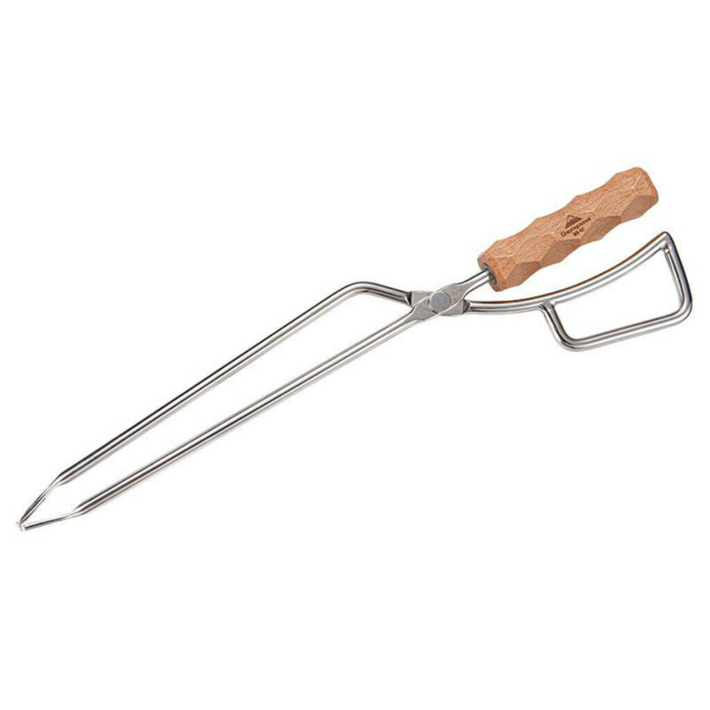 Heavy Duty Stainless Steel Outdoor Campfire Fireplace Tongs ,Charcoal Clip