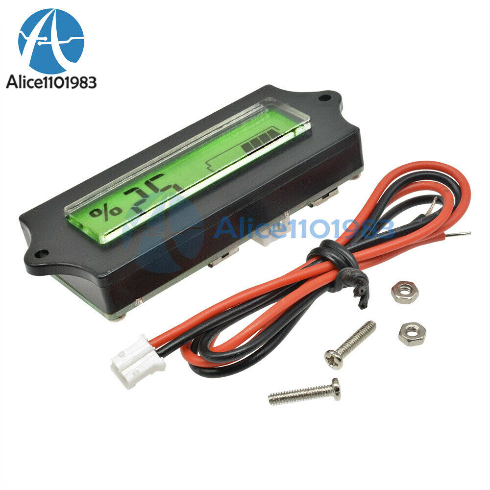 24V 1*LCD Indicator Lead-acid LiPo Battery Power Capacity Tester/Monitor/Checker