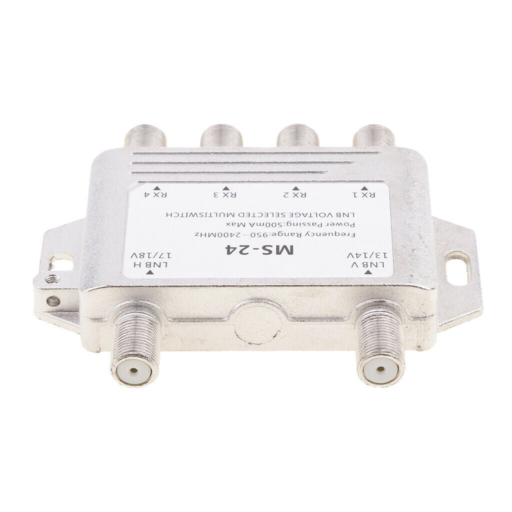 Alloy 2x4 Way LNB Voltage Selected   Satellite Multi Switch 2 In 4 Out