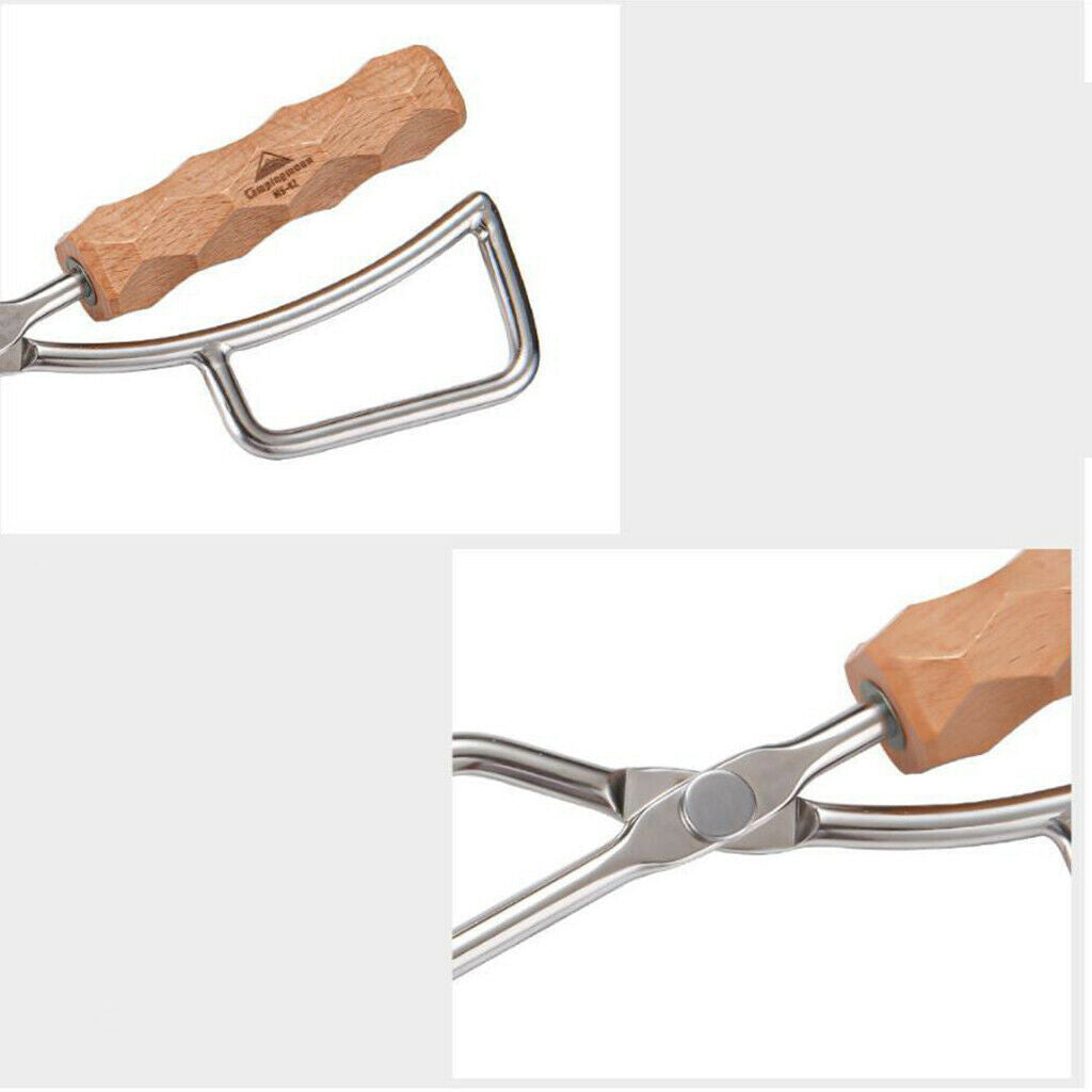 Heavy Duty Stainless Steel Outdoor Campfire Fireplace Tongs ,Charcoal Clip