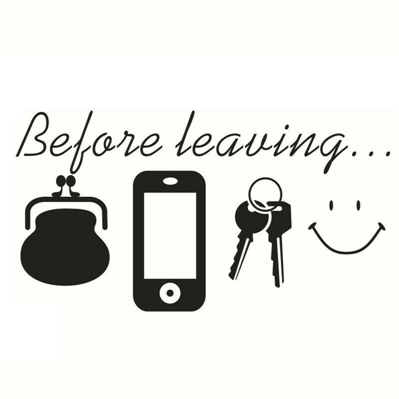 " Before Leaving " Warning Wall Stickers Home Wall Art Stickers Room Door Decor