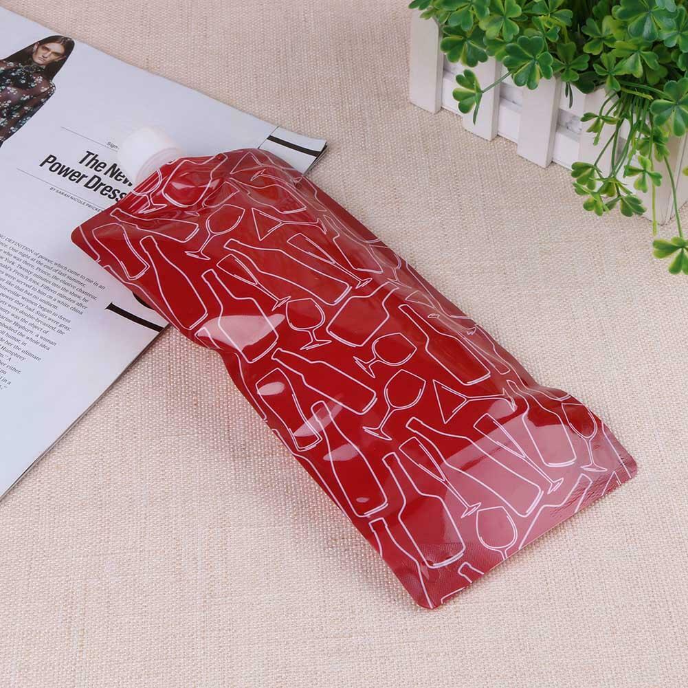 Portable 750mL Foldable Outdoor Camping Hiking PE Water Bag (Red) @