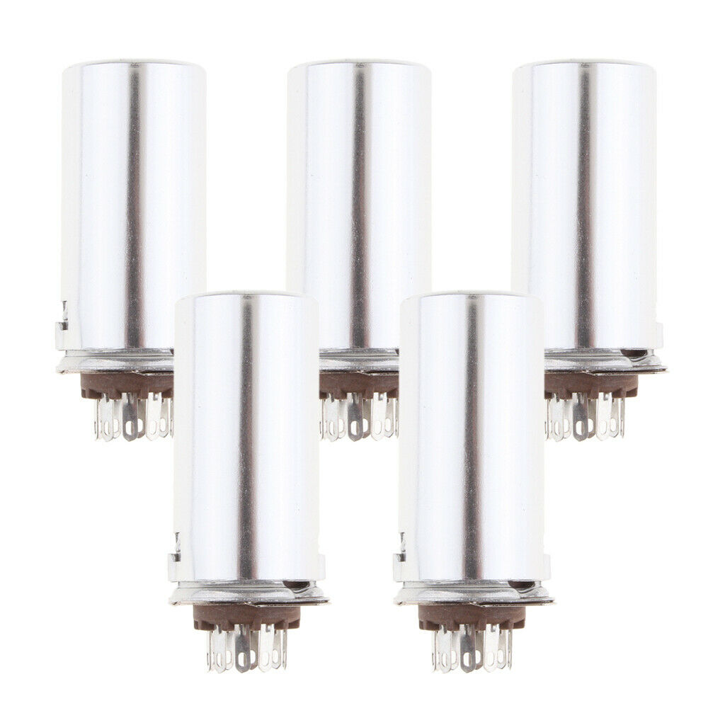 5x 9Pin Vacuum Tube Socket w/ Aluminum Shield for 12AX7 12AU7 E88CC 6922 6n1