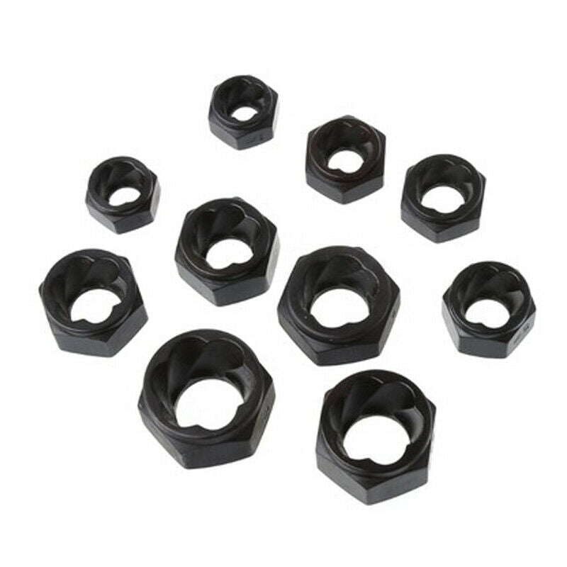 10PCS Bolt Nut Extractor Remover Damaged Rusted Socket Impact Wrench 9-19mm Head