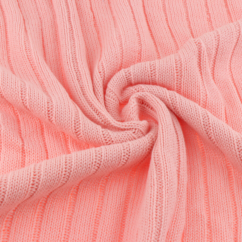 100% Cotton Sofa Throw Blanket with Ball Tassels Couch or Bed Throws Pink