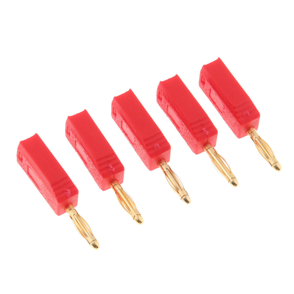 5Pieces 2mm Banana Plug For Test Probes Instrument Meter Connector - red