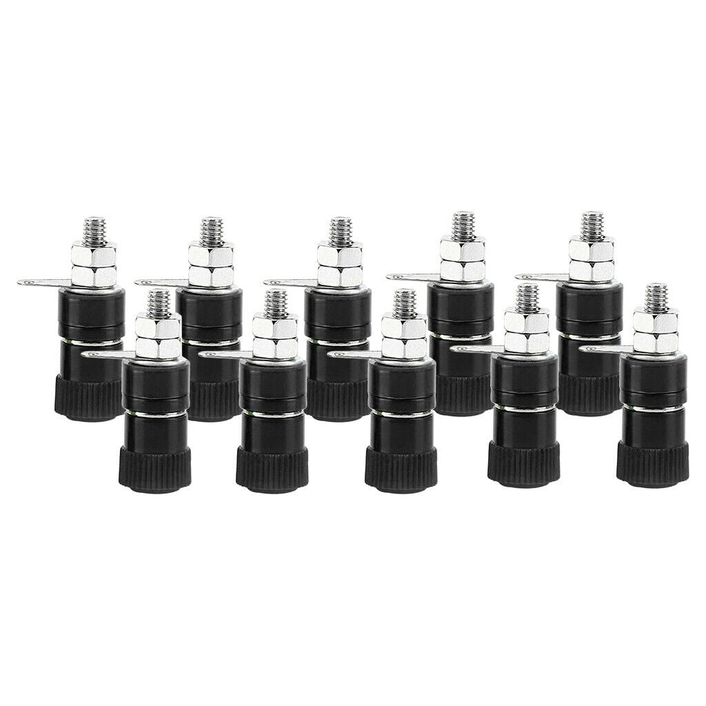 10pcs/pack 4mm Banana Sockets Speaker Binding Post Terminal Connector Black