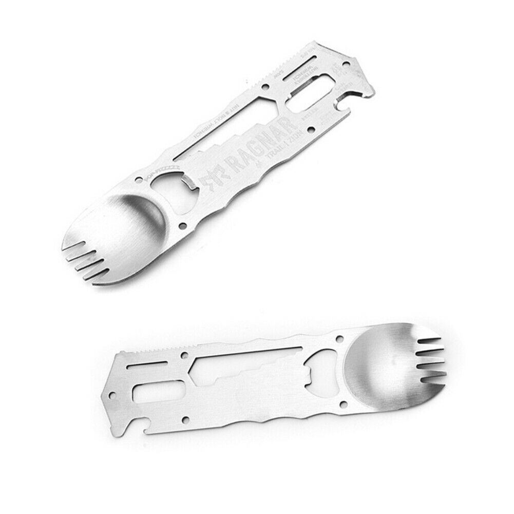 Outdoor EDC Portable Cutlery Fork Spoon Bottle Opener Camping Picnic Tool @