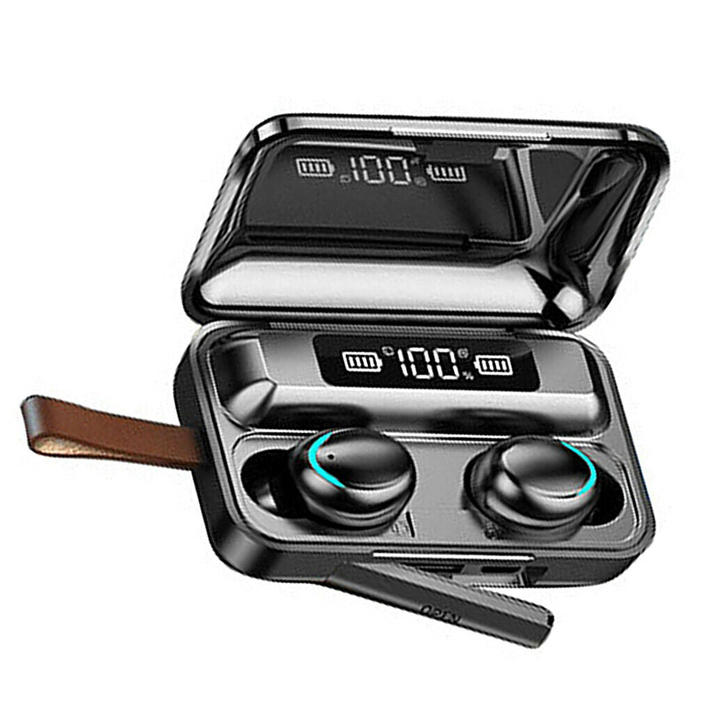 Wireless Bluetooth 5.0 Earphones 9D Stereo LED Water Resistant Earbuds New
