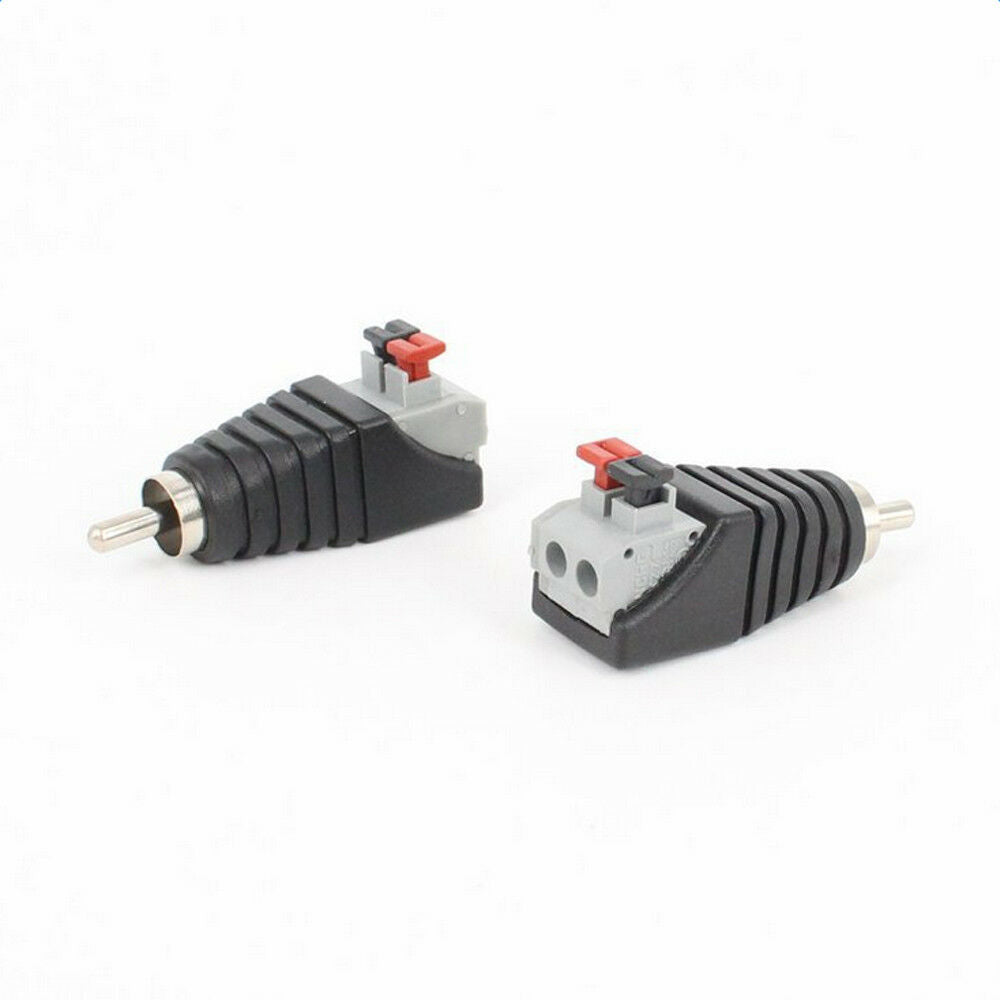 1xSpeaker RCA Connector Wire A/V Cable to Audio Male RCA Adapter Jack Press Plug
