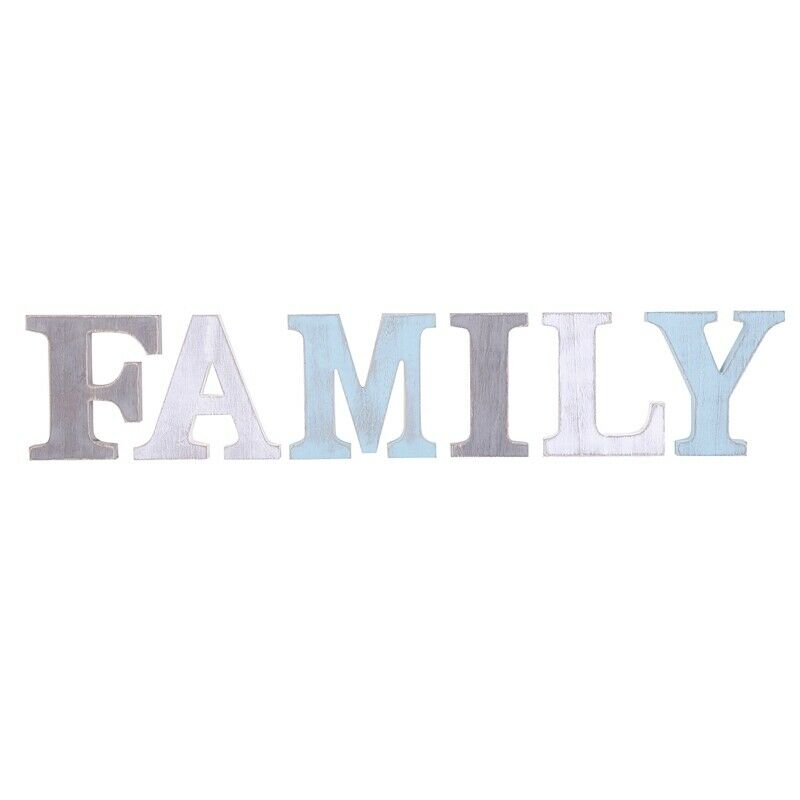 "Family" Decorative Wooden Letters Large Wood for Wall Decor in Rustic Wood CoB3