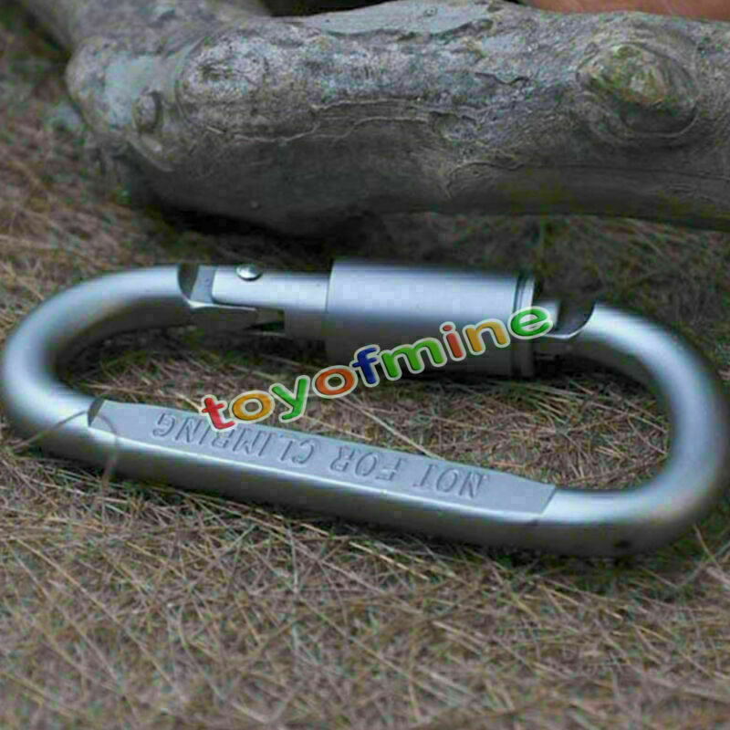 5Pcs Hard Aluminum Outdoor Buckle Carabiner D-Ring Chain Keychain Clip Hook