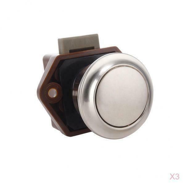 3 x Push Button Drawer Cupboard Door Catcher Motorhome Van Boat Press Lock