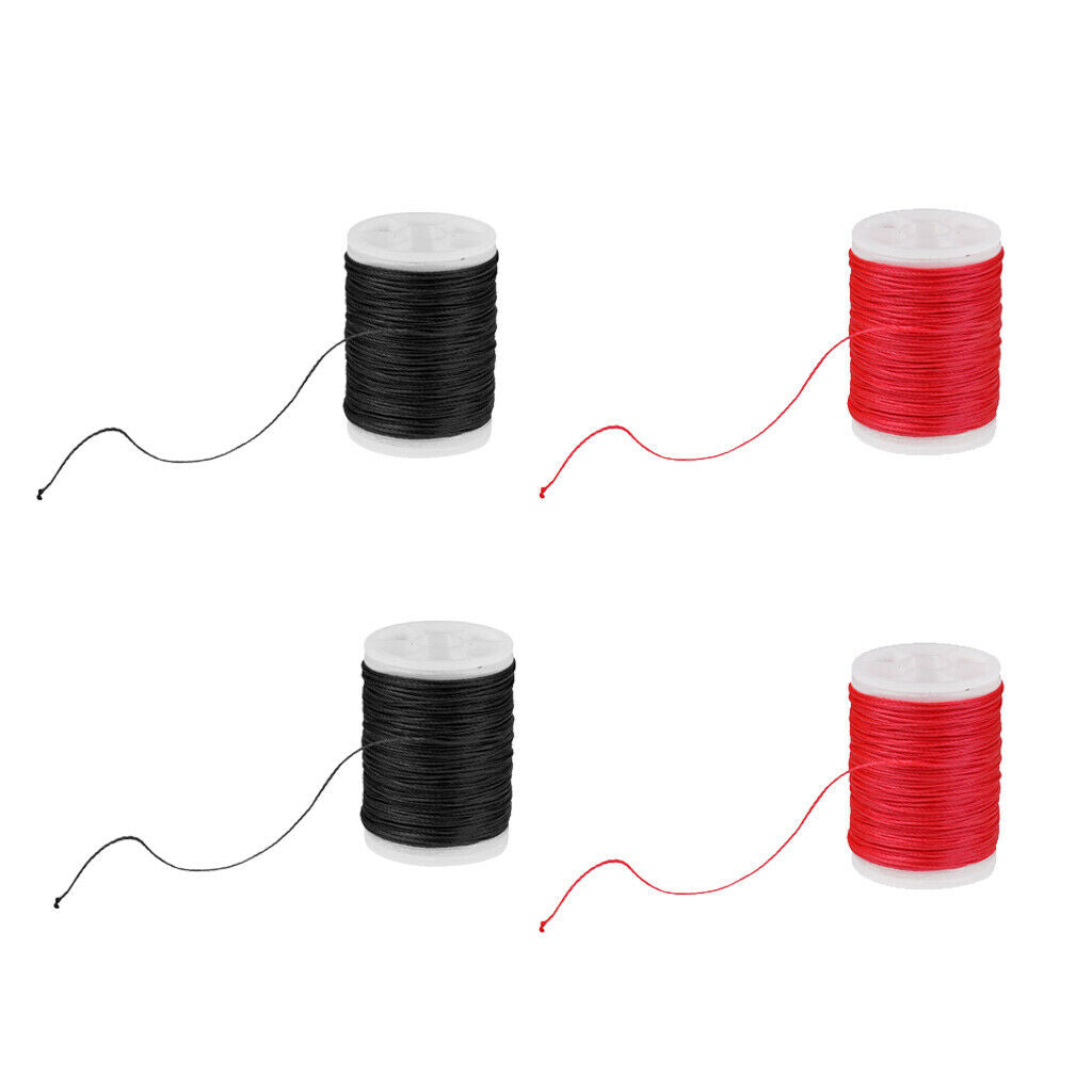 Set of 4 -light 120yard Archery Serving Thread Wear-resistant Red+Black
