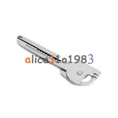 6-in-1 Utili Key Tool Keyring Keychain Multifunction Stainless Steel Key AL