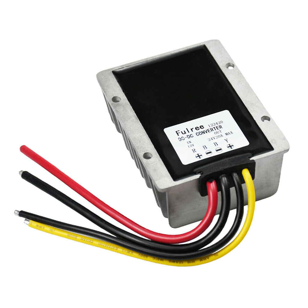 Waterproof DC-DC 12V Step up 24V 20A Power Adapter With Aluninum Shell