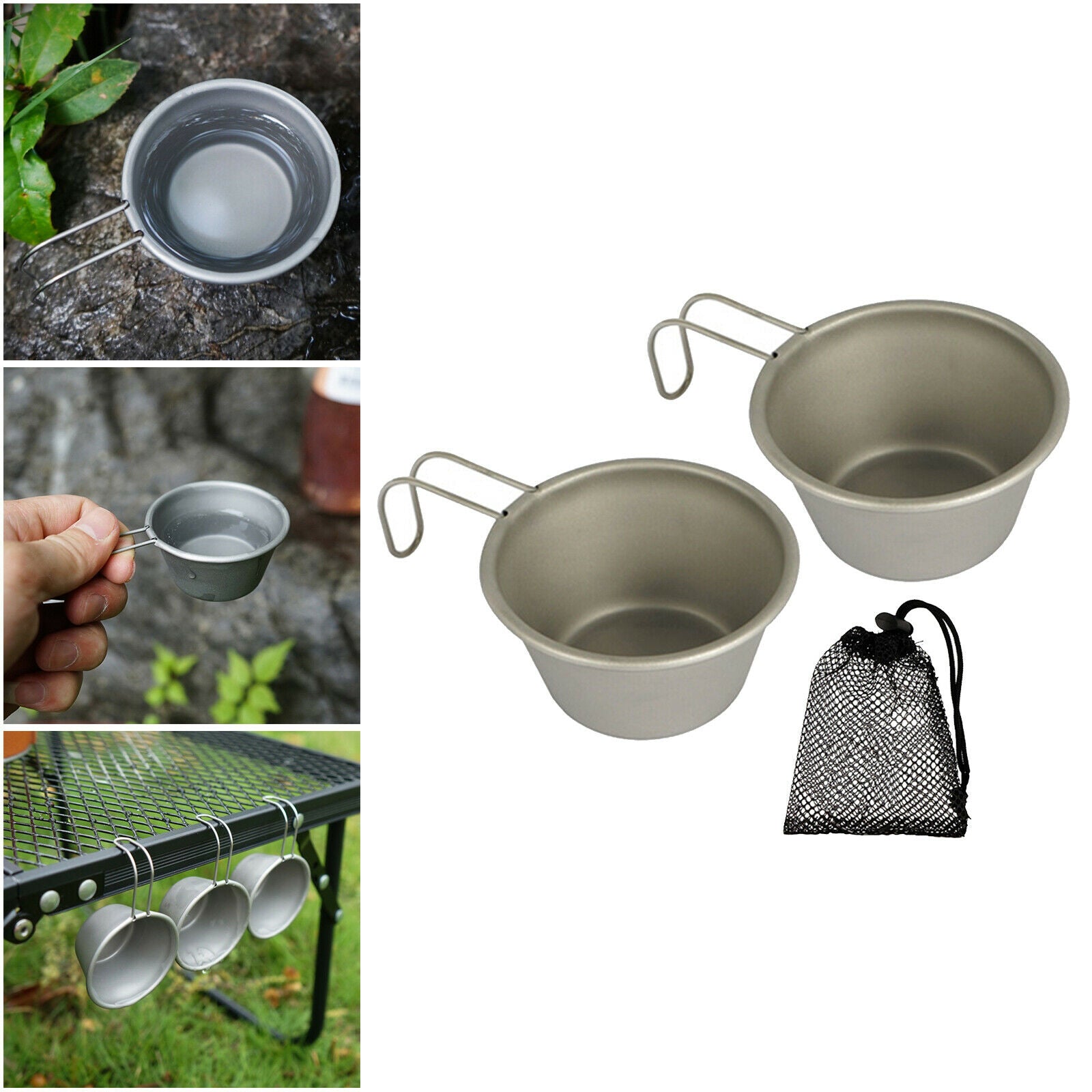 2x Stainless Steel Cup Drinking Glass BPA Free for Picnic Activities