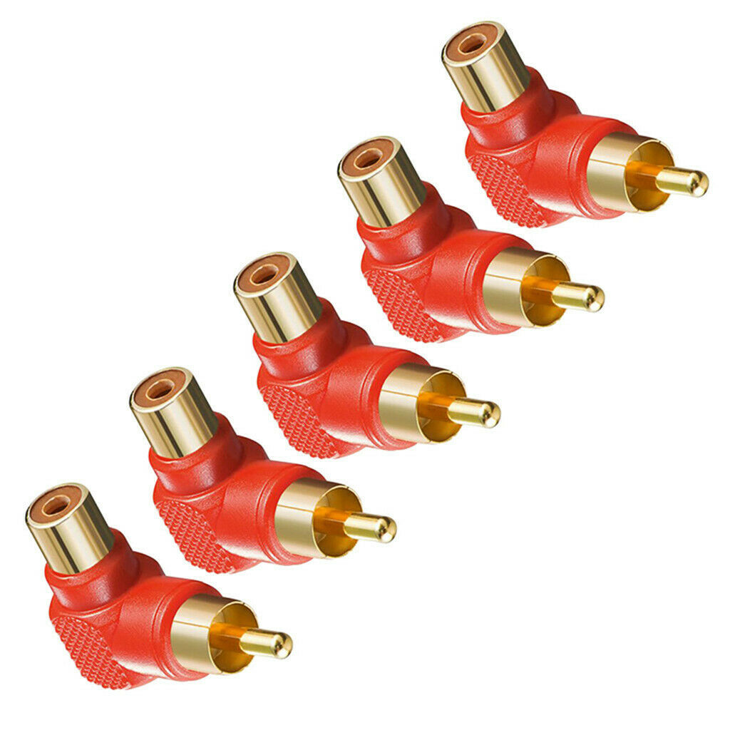 10pcs Right Angle RCA Adaptor Male To Female Plug Connector Audio Adapters