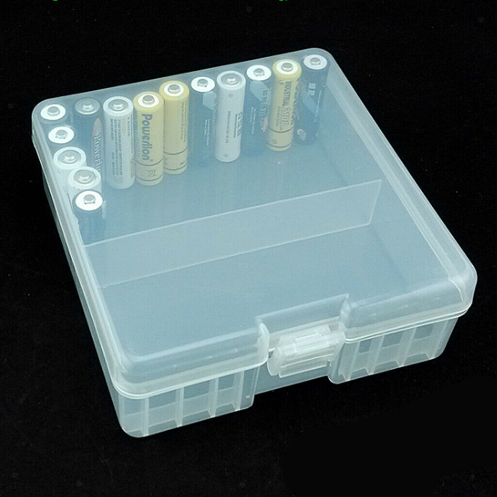 100 x AA Battery Clear Storage Case Holder Rechargeable Batteries Travel
