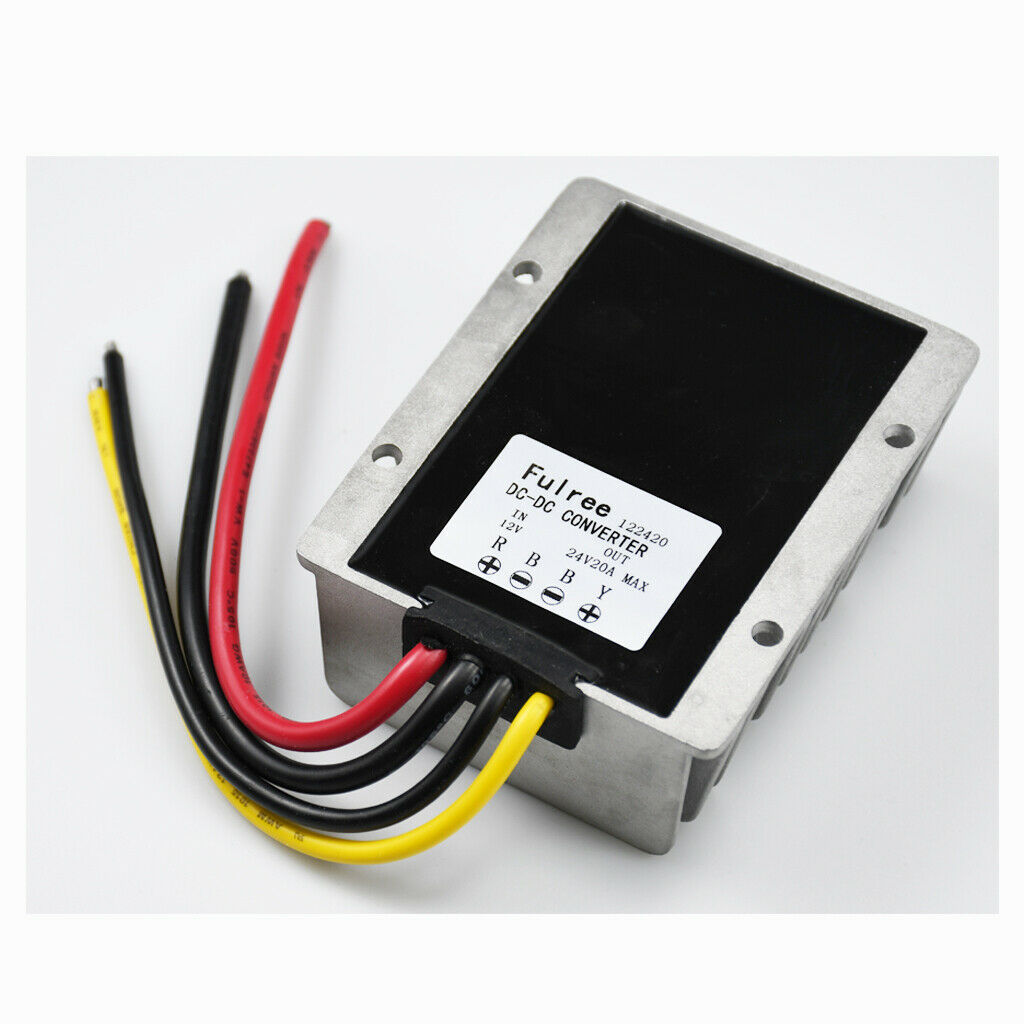 Waterproof DC-DC 12V Step up 24V 20A Power Adapter With Aluninum Shell