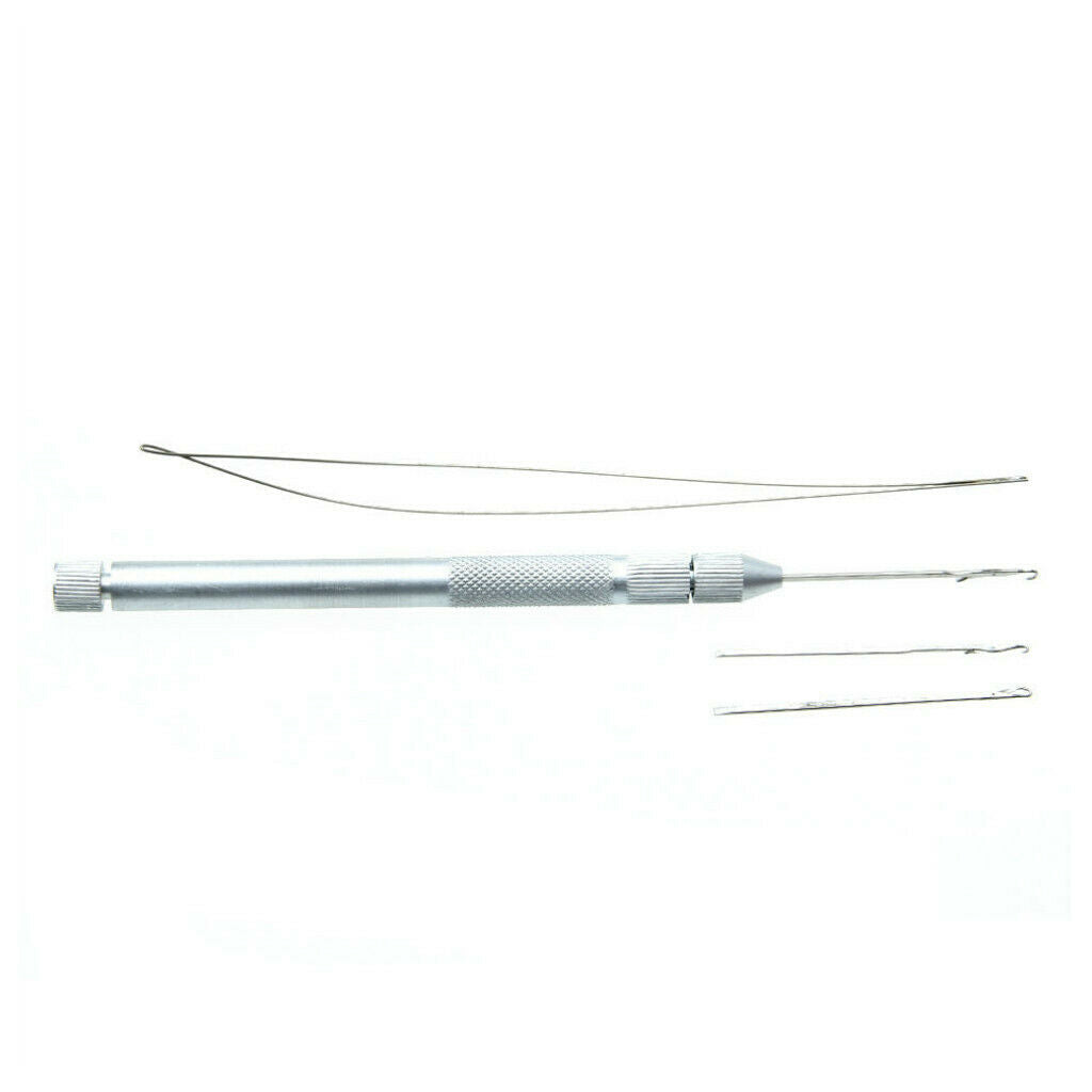 1 Set 2-in-1 Hook Pulling Needles Threader for Micro Beads Crafts Tools