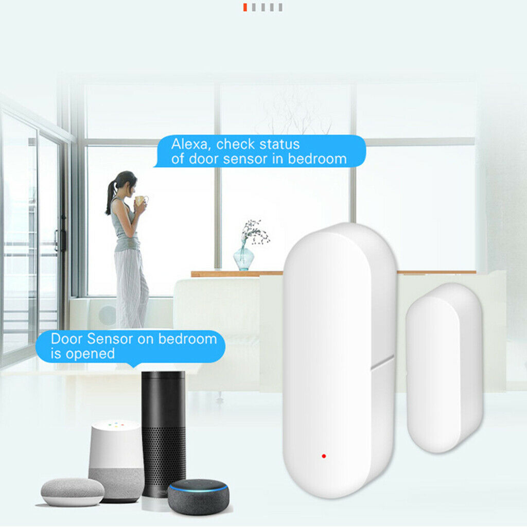 Smart Wifi Door Sensor Burglar Alarm Alerts Real-Time Work for Alexa Google