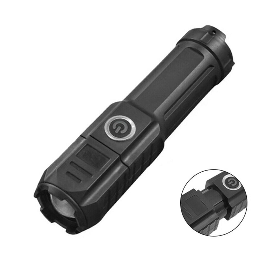 Powerful 450LM Portable LED Flashlight USB Rechargeable Zoom Torch Handheld