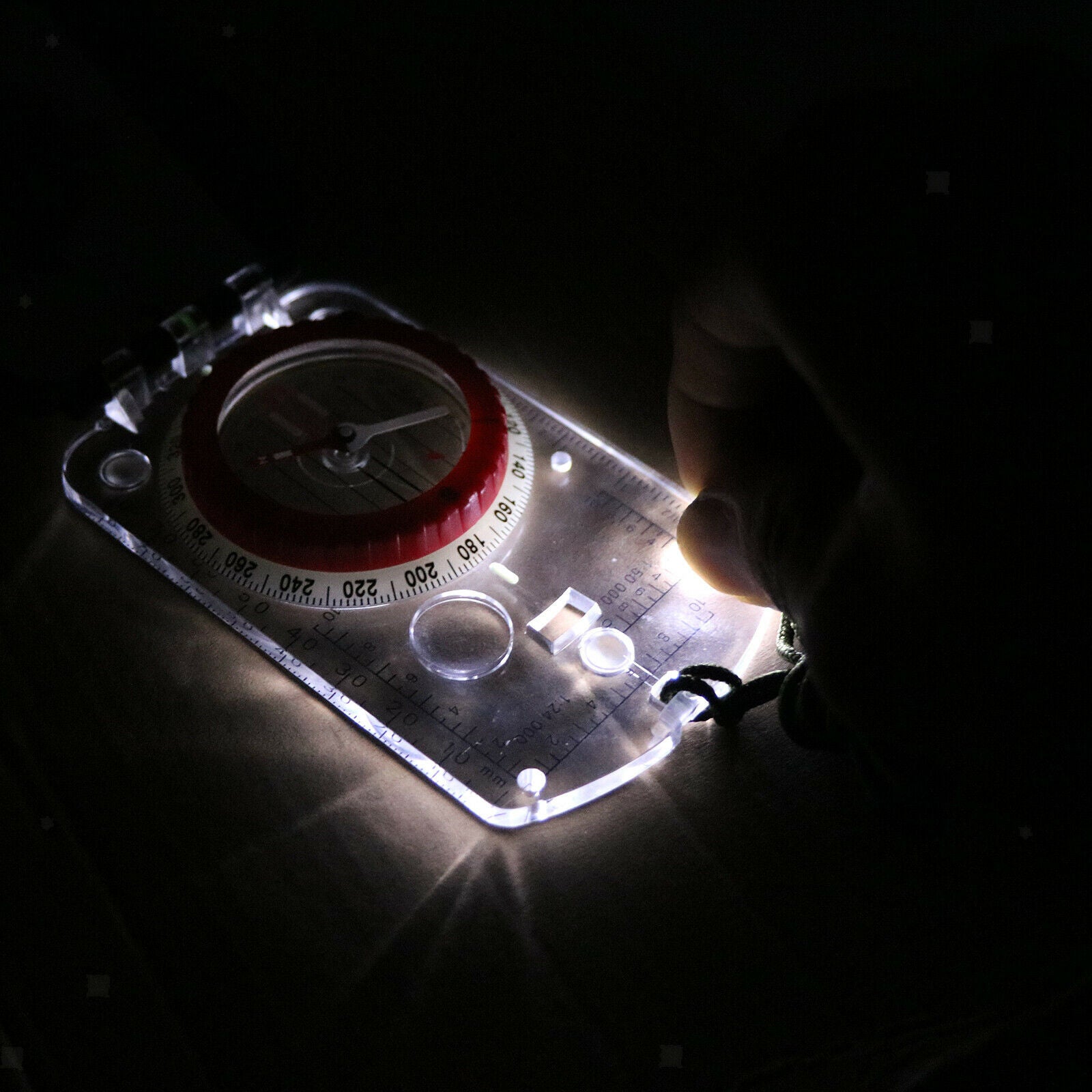 Pocket Compass Scale Multifunctional Map Ruler Camping Survival Hiking