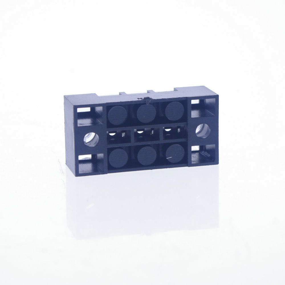 (5)3 Position/Poles 6 Holes Screw Terminal Blocks Covered Barrier Strip 600V 15A