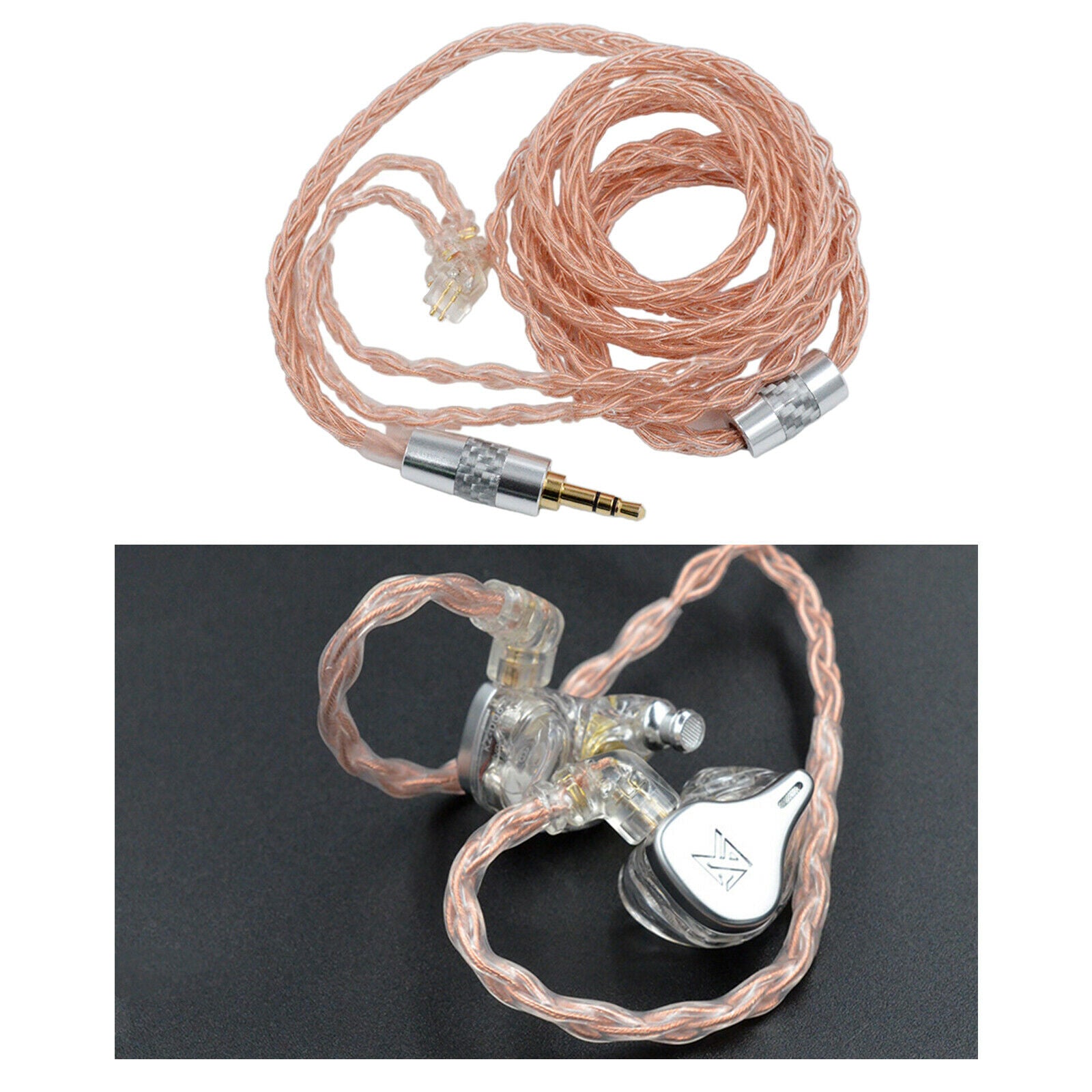 8-Core Oxygen-free Copper Earphone Cable 1.2m for KZ DQ6 ZSX ASX ZAX ZSN